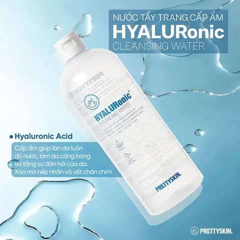 Nước Tẩy Trang Pretty Skin HyaluRonic Cleansing Water 600ml - Dưỡng Ẩm & Làm Sạch Dịu Nhẹ, Phù Hợp Với Da Nhạy Cảm từ Hàn Quốc