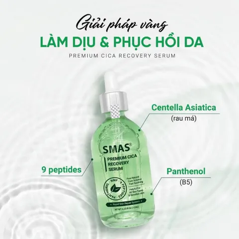 Serum Smas Premium Cica Recovery - Hỗ Trợ Làm Dịu Da Nhạy Cảm, Phục Hồi Hàng Rào Bảo Vệ, Cung Cấp Độ Ẩm 120ml