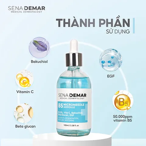 Serum Sena Demar B5 Microneedle Ampoule - Chăm Sóc Da Hàn Quốc Dưỡng Ẩm Sâu, Phục Hồi Da Khô Nhạy Cảm 100ml