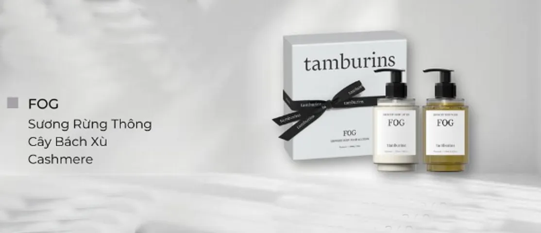 Set Sữa Tắm và Lotion Dưỡng Thể Tamburins Fog Showery - Hương Sương Rừng Thông, Giúp Da Ẩm Mượt, Thư Giãn Sau Một Ngày Dài