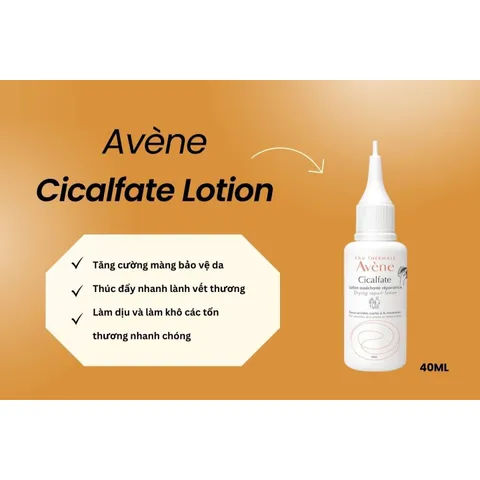 Sữa Dưỡng Phục Hồi Avène Cicalfate - Lotion Làm Dịu Tổn Thương Da, Hỗ Trợ Làm Khô Và Phục Hồi Da Nhanh Chóng, 40ml