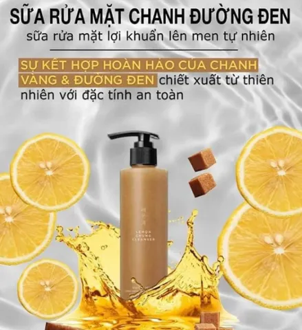 Sữa Rửa Mặt Chanh Đường Đen Byvibes Wonder Bath - Lemon Chung Cleanser Cho Mọi Loại Da, Chứa AHA, BHA, LHA - Làm Sáng và Sạch Da