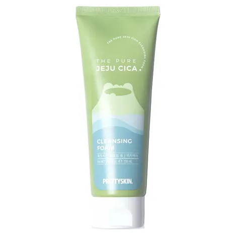 Sữa Rửa Mặt Rau Má Prettyskin Jeju Cica - Làm Dịu Da, Giảm Mụn, Chiết Xuất Tự Nhiên, Duy Trì Độ Ẩm, 150ml