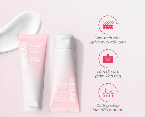Sữa Rửa Mặt Tạo Bọt Re:Lab Cica 120ml - Giúp Làm Sạch Sâu, Kiểm Soát Dầu Nhờn và Ngừa Mụn Cho Da Dầu Mụn