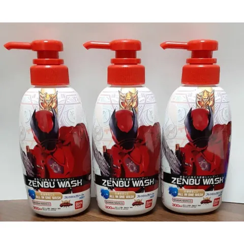 Sữa Tắm Gội Trẻ Em Bandai Zenbu Wash 300ml - Sạch Dịu Nhẹ, Hương Dễ Chịu, Thiết Kế Hình Siêu Nhân Rực Rỡ
