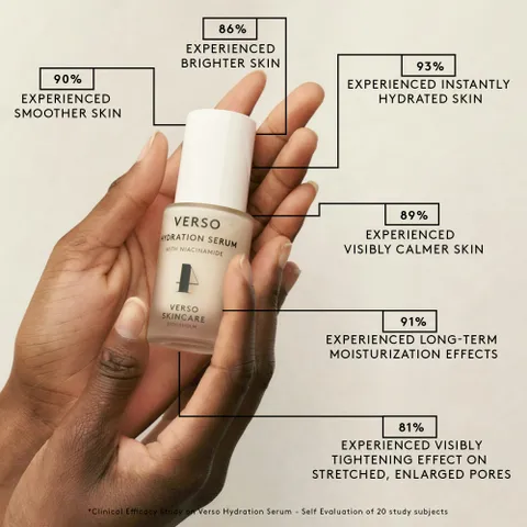 Tinh chất cấp ẩm và tăng đàn hồi da Verso Hydration Serum - Giúp da mềm ẩm, căng bóng, dễ thẩm thấu, phù hợp mọi loại da 30ml