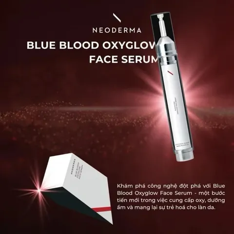 Tinh chất dưỡng sáng da Neoderma Blue Blood Oxyglow Face Serum 15ml - Công nghệ tái tạo da, dưỡng ẩm và chống lão hóa cho làn da khỏe đẹp