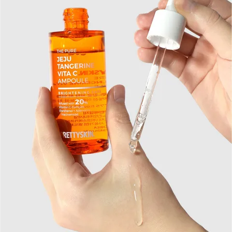 Tinh Chất Dưỡng Trắng Da Prettyskin The Pure Jeju Tangerine Vita C Ampoule 50ml - Vitamin C & Niacinamide, Làm Sáng Da, Đều Màu, Phục Hồi Da