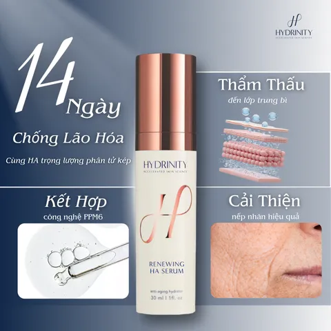 Serum Trẻ Hóa Da Hydrinity Renewing HA - Cấp Ẩm Sâu, Làm Mờ Nếp Nhăn, Giúp Da Đều Màu và Rạng Rỡ 30ml