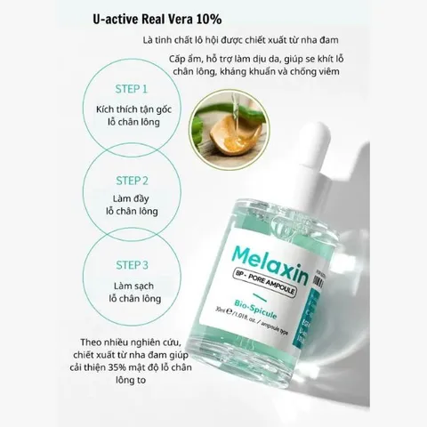 Tinh Chất Dr.Melaxin BP Pore Ampoule - Giải Pháp Se Khít Lỗ Chân Lông, Kiểm Soát Dầu, Dưỡng Ẩm Cho Da Nhờn, Da Nhạy Cảm 30ml
