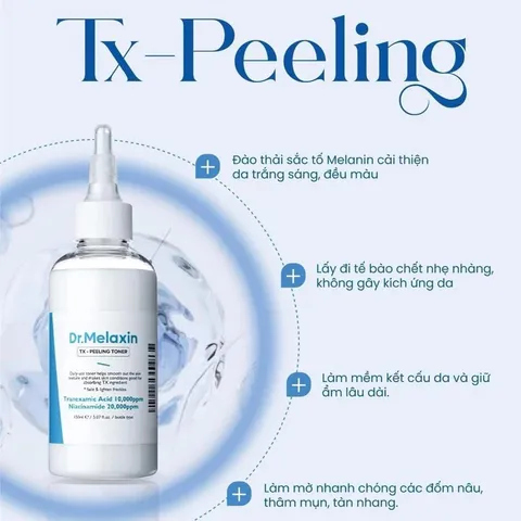 Toner dưỡng sáng mờ nám Dr.Melaxin TX Peeling 150ml - Hỗ trợ làm đều màu da, cải thiện sắc tố hiệu quả, phù hợp mọi loại da