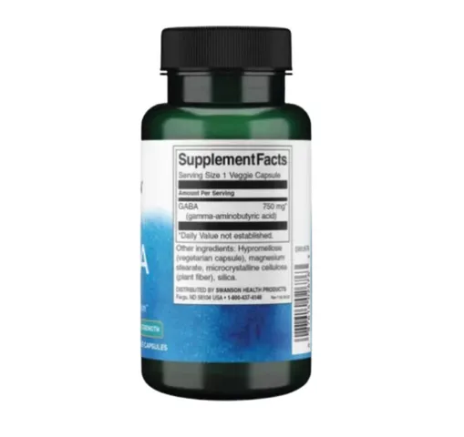 Viên Gaba 750mg Swanson của Mỹ - Hỗ Trợ Não Bộ, Tăng Cường Trí Nhớ, Giảm Căng Thẳng, 60 Viên