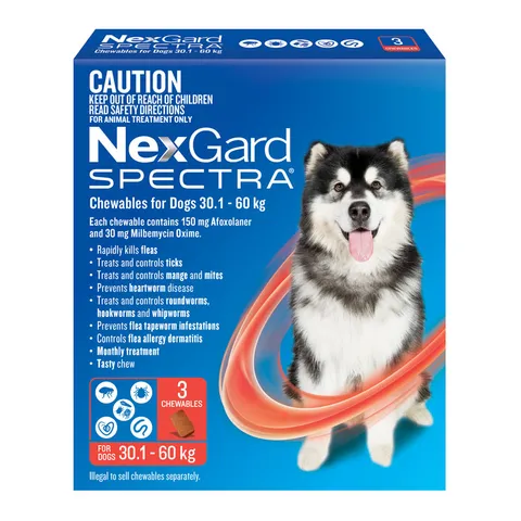 Viên nhai NEX-GAR.D SPECTRA - Diệt ve ghẻ, bọ chét và tẩy giun cho chó - Chăm sóc thú cưng hiệu quả và an toàn