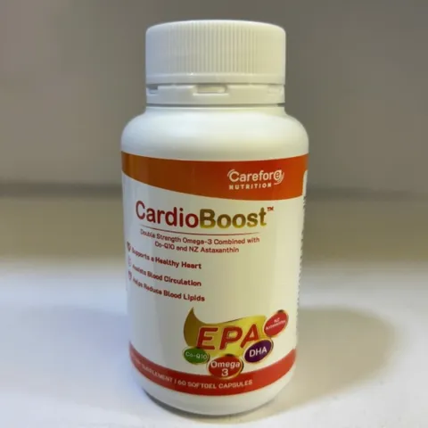 Viên uống CardioBoost Carefore Nutrition - Hỗ trợ sức khỏe tim mạch với Omega-3, Co-Q10, Astaxanthin - Hộp 60 viên