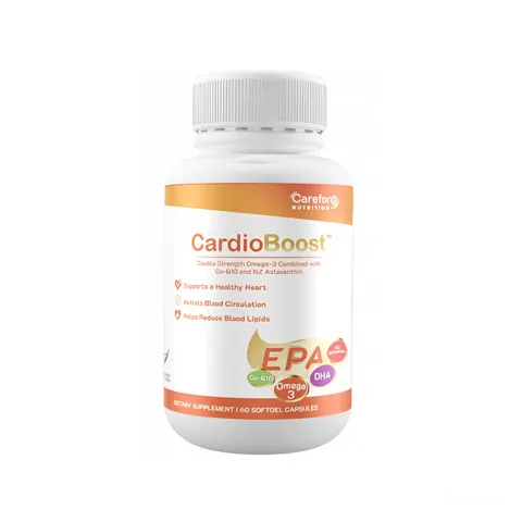 Viên uống CardioBoost Carefore Nutrition - Hỗ trợ sức khỏe tim mạch với Omega-3, Co-Q10, Astaxanthin - Hộp 60 viên