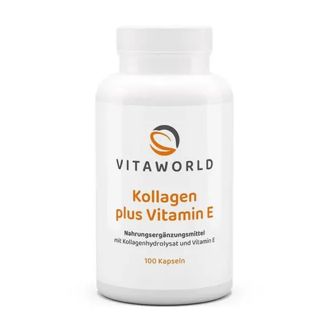 Viên uống Kollagen Plus Vitamin E Vitaworld - Hỗ trợ làm đẹp da, trẻ hóa hiệu quả, duy trì độ đàn hồi và ẩm cho da, 100 viên