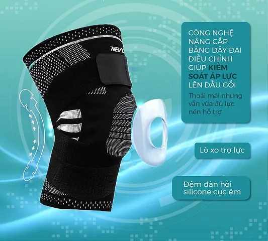 Bó Gối Thể Thao Nevor BDG02 - Hỗ Trợ Giảm Đau, Phòng Tránh Chấn Thương Khi Chơi Thể Thao Cường Độ Cao, Chất Liệu Thoáng Khí, Dành Cho Nam Nữ