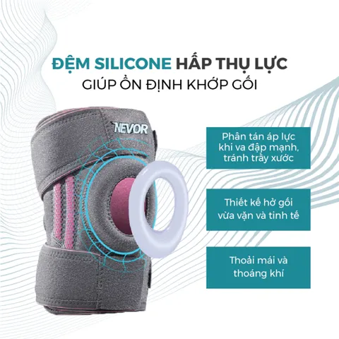 Bó gối thể thao Nevor BDG12 có đệm bảo vệ - Hỗ trợ khớp gối thoải mái, vải thoáng khí, thích hợp cho tập luyện và vận động hàng ngày.