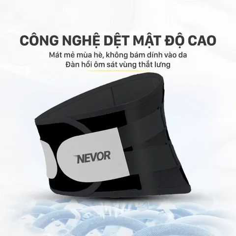 Đai lưng hỗ trợ cột sống Nevor DTL03 - Thiết bị chăm sóc sức khỏe giảm đau thắt lưng có đai cố định và đệm bơm hơi cho nam nữ