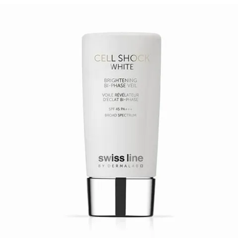 Kem Chống Nắng Swissline Cell Shock White Brightening Bi-Phase Veil SPF 45 PA+++ 45ml - Tăng Cường Bảo Vệ & Làm Sáng Da