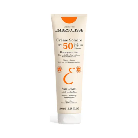 Kem Chống Nắng Thuần Chay Embryolisse Creme Solaire SPF50 PA++++ - Bảo Vệ Da Tối Ưu Khỏi Tia UV và Oxy Hóa, 100ml