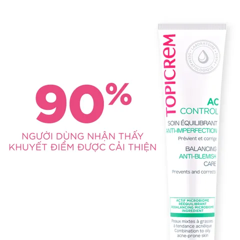 Kem Dưỡng Ẩm Cho Da Mụn Topicrem AC Control 40ml - Gel Cân Bằng Chống Mụn, Cấp Ẩm, Giữ Ẩm Cho Da Dầu và Hỗn Hợp