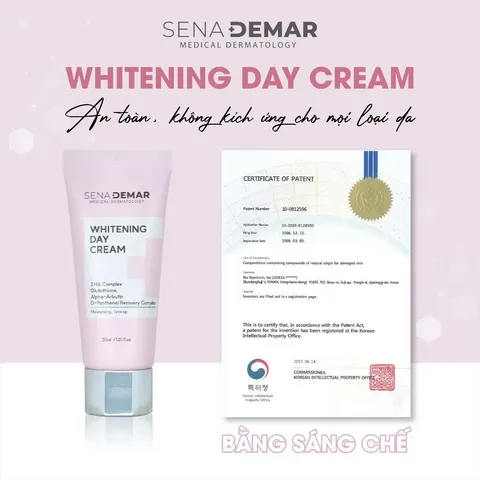 Kem Dưỡng Da Nâng Tone Ban Ngày Sena Demar Whitening Cream 30ml - Làm Sáng Da, Cấp Ẩm, Chống Nắng Nhẹ Từ Hàn Quốc