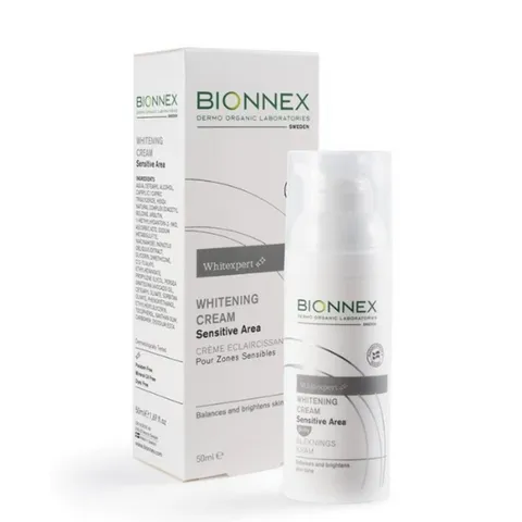 Kem Dưỡng Trắng Da Vùng Nhạy Cảm Bionnex - Whitening Cream 50ml - Chăm Sóc Da, Cung Cấp Độ Ẩm, Làn Da Rạng Rỡ, An Toàn Cho Phụ Nữ Mang Thai