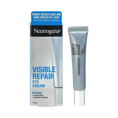 Kem Dưỡng Mắt Neutrogena Visible Repair Eye Cream Retinol 15g - Giúp Giảm Nếp Nhăn, Quầng Thâm, Bọng Mắt, Cho Da Mịn Màng, Săn Chắc