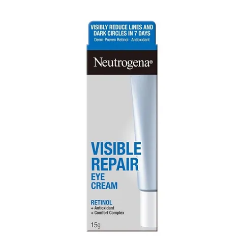 Kem Dưỡng Mắt Neutrogena Visible Repair Eye Cream Retinol 15g - Giúp Giảm Nếp Nhăn, Quầng Thâm, Bọng Mắt, Cho Da Mịn Màng, Săn Chắc