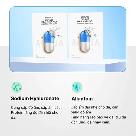 Mặt Nạ Giấy Lebelage Dr.Capsule Aqua - Cấp Ẩm Sâu, Dưỡng Da Khô, Hàn Quốc, 30 Miếng