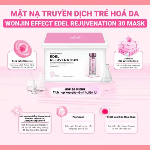 Mặt Nạ Wonjin Effect Edel Rejuvenation - Hỗ Trợ Trẻ Hóa Da, Phục Hồi & Cải Thiện Độ Săn Chắc Làn Da, 30 Miếng