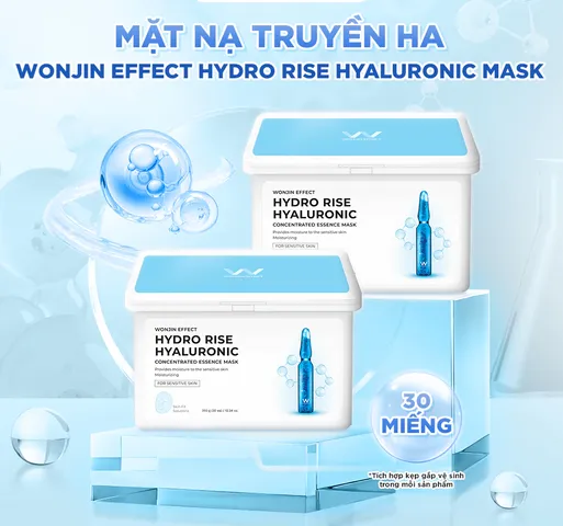Mặt Nạ Dưỡng Ẩm Wonjin Effect Hydro Rise - Mặt Nạ Tinh Chất Hyaluronic Cấp Nước Cho Da Khô, Nhạy Cảm - Hàn Quốc