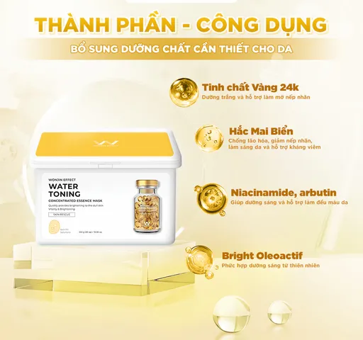 Mặt Nạ Wonjin Effect Water Toning - Mặt Nạ Dưỡng Sáng Da Hàn Quốc, Cấp Ẩm, Cải Thiện Sắc Tố Da, Hỗ Trợ Làm Sáng Da Xỉn Màu