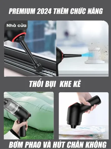 Máy Hút Bụi Ô Tô Cầm Tay Không Dây Dodoto 25.000 Pa - Lực Hút Mạnh Mẽ, Thiết Kế Nhỏ Gọn, Đầu Hút Đa Năng, Tiện Lợi Vệ Sinh