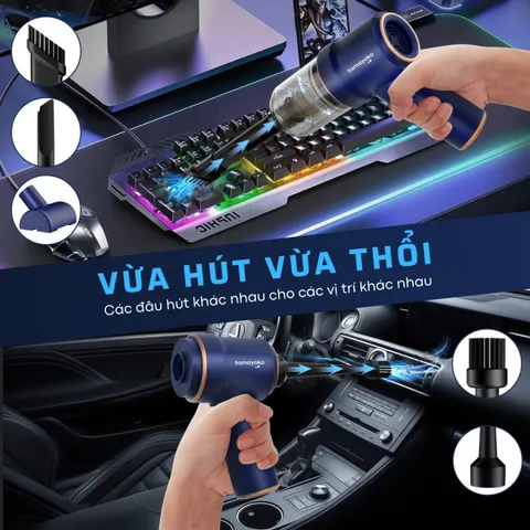 Máy Hút Bụi Cầm Tay Mini Không Dây Tamayoko TA-117 - Lực Hút 9000Pa, Tiện Lợi Vệ Sinh Ô Tô, Sofa, Bàn Phím, Đầu Lọc HEPA