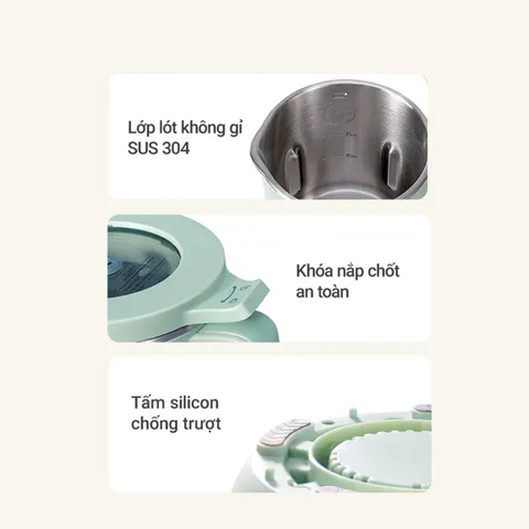 Máy làm sữa hạt Kalpen H6 Đa Năng - 8 Chế Độ Xay Nấu - Thiết Kế Gọn Nhẹ, Bảng Điều Khiển Cảm Ứng – Sữa Hạt, Sinh Tố, Cháo, Súp