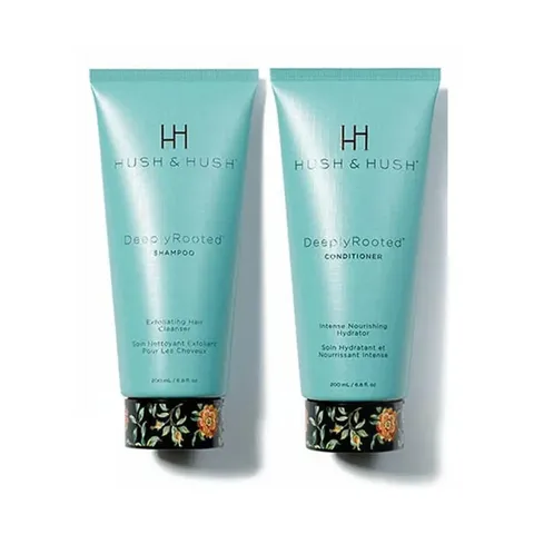 Bộ dầu gội xả Hush & Hush Deeply Rooted - Chăm sóc tóc khỏe mạnh, ngăn rụng tóc, cho tóc bóng mượt từ gốc đến ngọn - Hàng nhập khẩu Mỹ