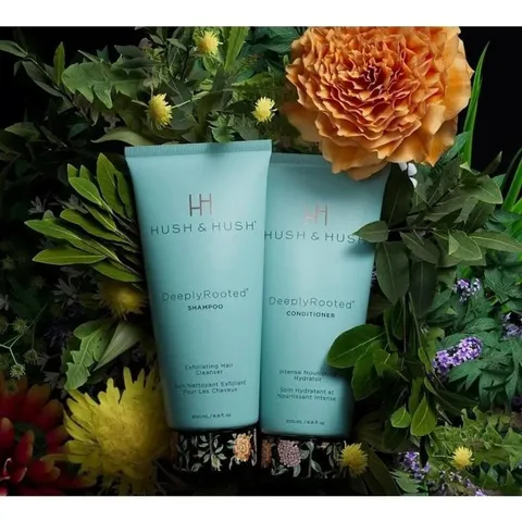 Bộ dầu gội xả Hush & Hush Deeply Rooted - Chăm sóc tóc khỏe mạnh, ngăn rụng tóc, cho tóc bóng mượt từ gốc đến ngọn - Hàng nhập khẩu Mỹ