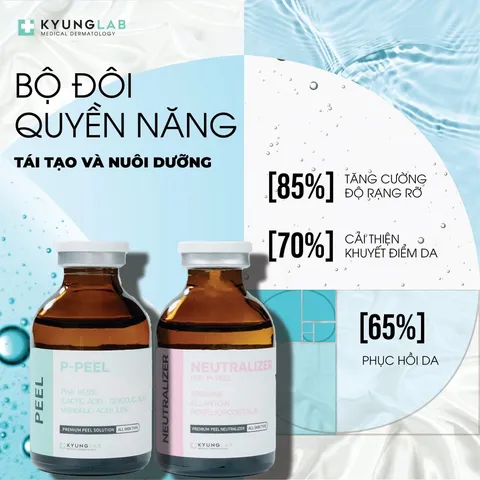 Bộ Peel Da Sinh Học Kyung Lab P-Peel + Neutralizer - Công Nghệ Perfluorocarbons Tẩy Tế Bào Chết Làm Sáng Da, Dịu Nhẹ cho Da Mặt 30ml
