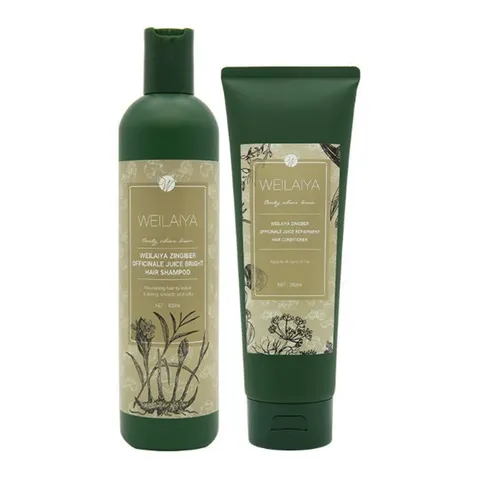 Cặp Dầu Gội Xả Gừng Hà Thủ Ô Weilaiya Zingiber Officinale Juice - Giúp Tóc Phục Hồi, Ngăn Gãy Rụng, Thơm Mát, Dành Cho Tóc Yếu, Hư Tổn