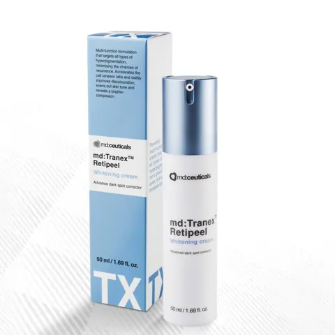 Kem Dưỡng Trắng Da Md:ceuticals md:Tranex Retipeel Whitening 50ml - Giúp Làm Đều Màu Da, Tươi Sáng, Mịn Màng, Phù Hợp Mọi Loại Da