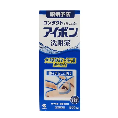 Nước Rửa Mắt Eyebon W Vitamin Kobayashi Premium - Giúp Làm Sạch và Dưỡng Mắt, Giảm Mỏi, Khô và Kích Ứng, 500ml Nhật Bản