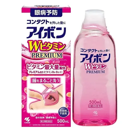 Nước Rửa Mắt Eyebon W Vitamin Kobayashi Premium - Giúp Làm Sạch và Dưỡng Mắt, Giảm Mỏi, Khô và Kích Ứng, 500ml Nhật Bản