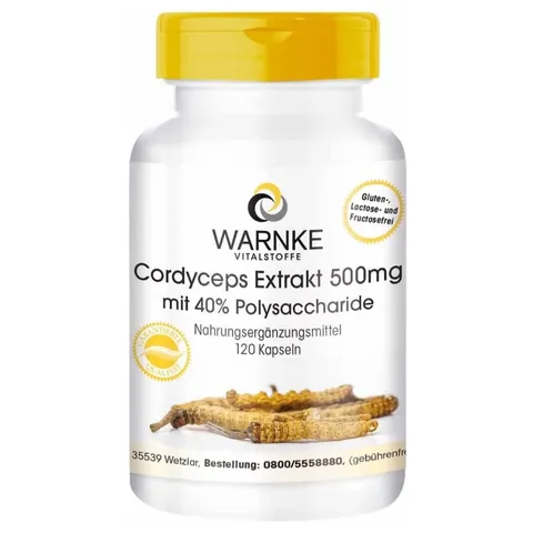 (Hàng nhập khẩu) Viên uống đông trùng hạ thảo Warnke Cordyceps Extrakt 500mg