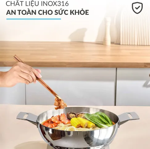 Nồi Lẩu Inox 316 Đúc Liền Khối Haatz CIC6620 - Chịu Nhiệt, Dễ Dàng Vệ Sinh, Phù Hợp Với Mọi Loại Bếp - Dùng Cho 2-6 Người