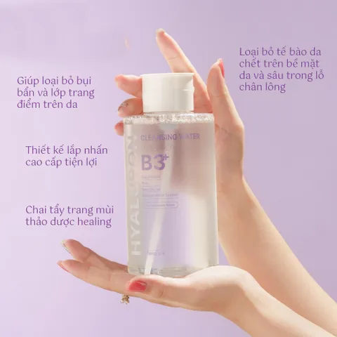 Nước tẩy trang Innoskin B3 Hyaluron 500ml - Dành cho da dầu mụn, làm sạch dịu nhẹ, ngừa mụn, kiểm soát bã nhờn, chiết xuất rau má