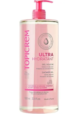 Sữa Tắm Cấp Ẩm Topicrem Ultra Hydratant Gel Douche 1000ML - Dành Cho Da Nhạy Cảm, Giữ Ẩm Tối Đa, An Toàn Cho Trẻ Sơ Sinh
