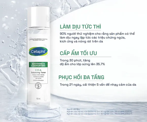 Toner Nước Hoa Hồng Cetaphil Soothing & Comforting Cica Balancing 150ml - Dưỡng Ẩm & Làm Dịu Da Nhạy Cảm, Chiết Xuất Cica Tự Nhiên