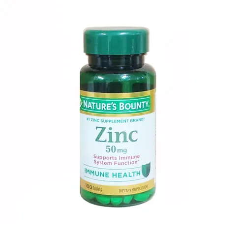 Viên kẽm Nature's Bounty Zinc 50mg 100 viên - Bổ sung khoáng chất hỗ trợ miễn dịch và sức khỏe cho nam giới, chất lượng Mỹ